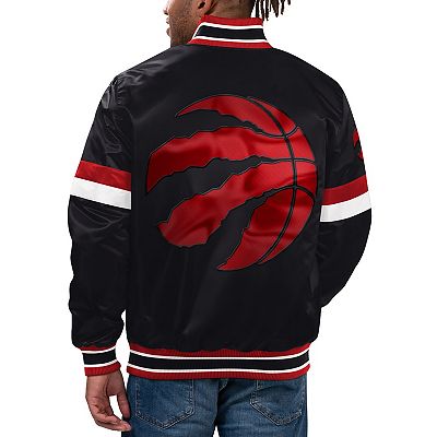 トロント・ラプターズ スタジャン ブラック/レッド Men's Starter Black Toronto Raptors Home Game Satin Full-Snap