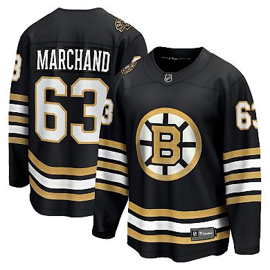 Men's Fanatics Branded Brad Marchand Black Boston Bruins 100th Anniversary Premier Breakaway Player Jersey