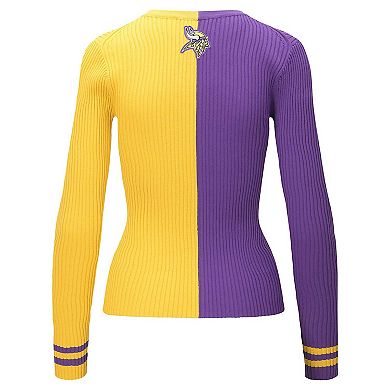 Women's STAUD Purple/Gold Minnesota Vikings Cargo Sweater