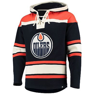 Men's '47 Connor McDavid Navy Edmonton Oilers Player Name & Number Lacer Pullover Hoodie