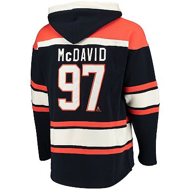 Men's '47 Connor McDavid Navy Edmonton Oilers Player Name & Number Lacer Pullover Hoodie