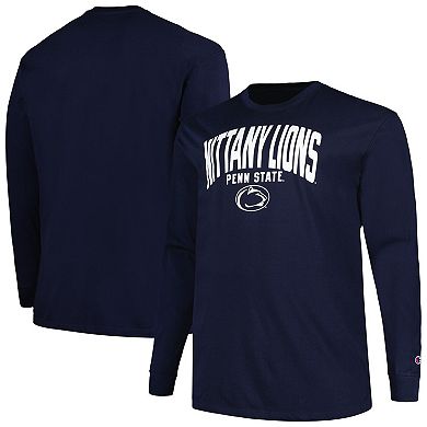Men's Champion Navy Penn State Nittany Lions Big & Tall Arch Long Sleeve T-Shirt