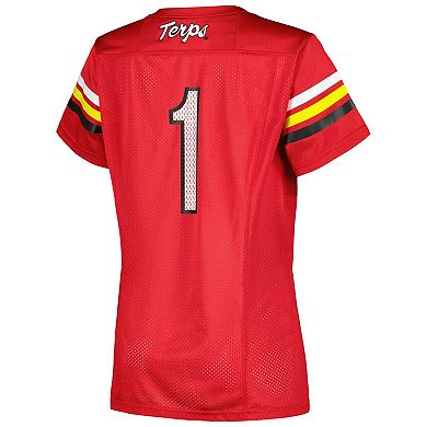 Women's Under Armour #1 Red Maryland Terrapins Replica Football Jersey