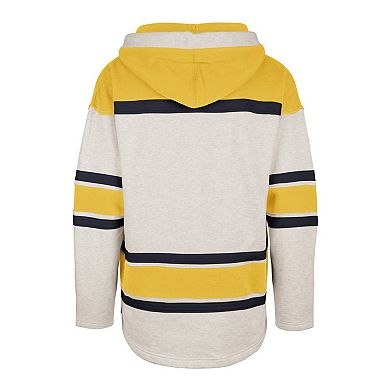 Men's '47 Oatmeal Nashville Predators Rockaway Lace-Up Pullover Hoodie