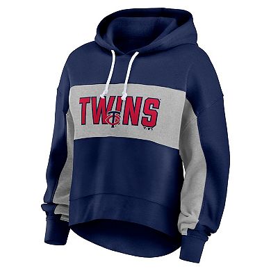 Women's Fanatics Branded Navy Minnesota Twins Filled Stat Sheet Pullover Hoodie