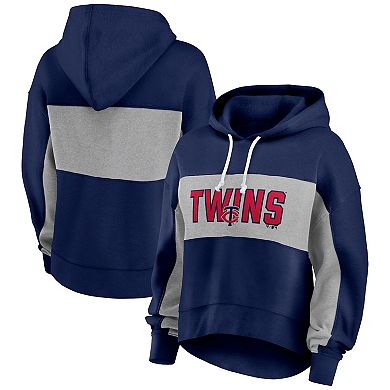 Women's Fanatics Branded Navy Minnesota Twins Filled Stat Sheet Pullover Hoodie