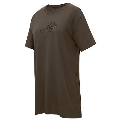 Plus Size Pro Standard Brown Atlanta Braves Neutral T-Shirt Dress
