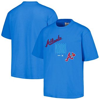 Men's PLEASURES Blue Atlanta Braves Repurpose T-Shirt