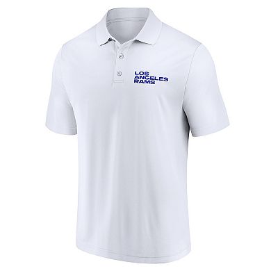 Men's Fanatics Branded White/Royal Los Angeles Rams Lockup Two-Pack Polo Set