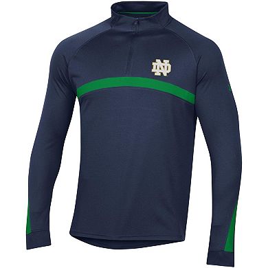 Men's Under Armour Navy Notre Dame Fighting Irish Game Day Camo Raglan Quarter-Zip Top