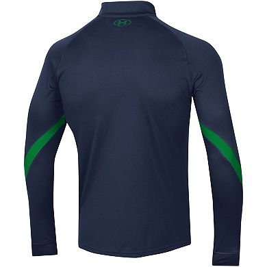 Men's Under Armour Navy Notre Dame Fighting Irish Game Day Camo Raglan Quarter-Zip Top