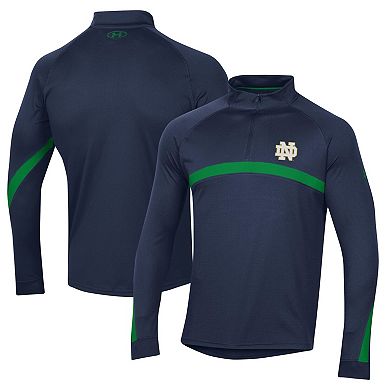 Men's Under Armour Navy Notre Dame Fighting Irish Game Day Camo Raglan Quarter-Zip Top