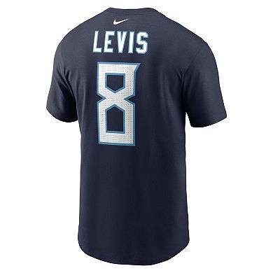Men's Nike Will Levis Navy Tennessee Titans 2023 NFL Draft Player Name & Number T-Shirt