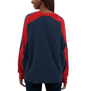 Women's G-III 4Her by Carl Banks Navy/Red Boston Red Sox Smash Raglan Long Sleeve T-Shirt