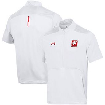 Men's Under Armour White Wisconsin Badgers Motivate Half-Zip Jacket