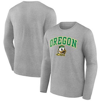 Men's Fanatics Branded Heather Gray Oregon Ducks Campus Long Sleeve T-Shirt
