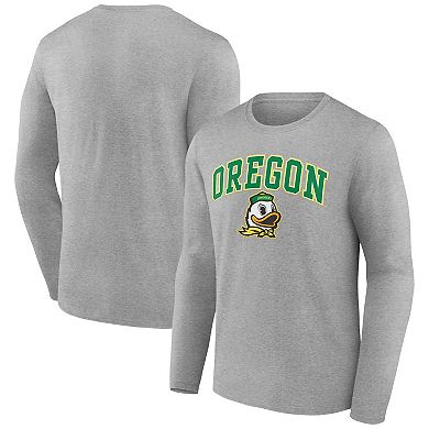 Men's Fanatics Branded Heather Gray Oregon Ducks Campus Long Sleeve T-Shirt