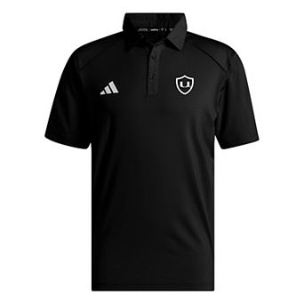 Men's adidas Black Miami Hurricanes Strategy AEROREADY Polo