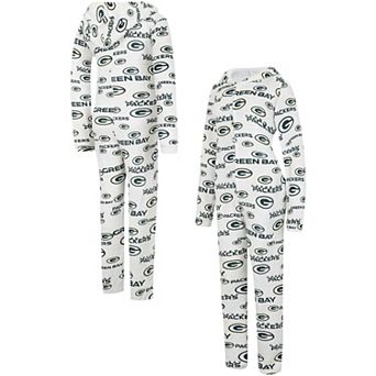 Women's Concepts Sport Cream Green Bay Packers Docket Hoodie Full-Zip Union Suit