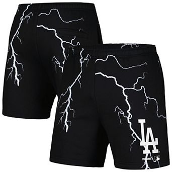 Men's PLEASURES Black Los Angeles Dodgers Lightning Shorts