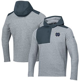 Men's Under Armour Gray Notre Dame Fighting Irish Survivor Fleece Hoodie Quarter-Zip Jacket
