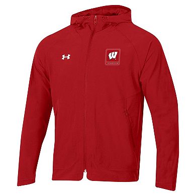 Men's Under Armour Red Wisconsin Badgers Unstoppable Raglan Full-Zip Jacket