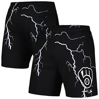 Men's PLEASURES Black Milwaukee Brewers Lightning Shorts