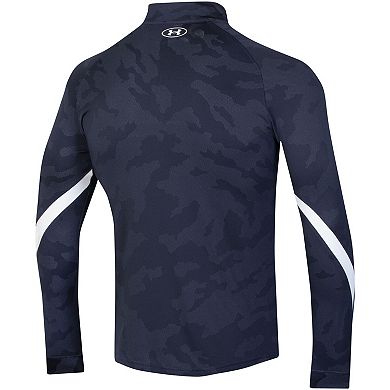 Men's Under Armour Navy Auburn Tigers Game Day Camo Raglan Quarter-Zip Top