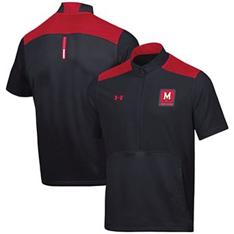 Men's Under Armour Black Maryland Terrapins Motivate Half-Zip Jacket