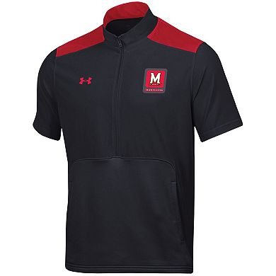 Men's Under Armour Black Maryland Terrapins Motivate Half-Zip Jacket