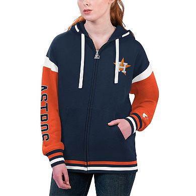 Women's Starter Navy Houston Astros Homestretch Full-Zip Hoodie