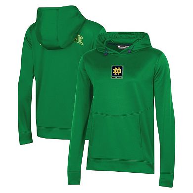Women's Under Armour Green Notre Dame Fighting Irish 2023 Sideline Performance Pullover Hoodie
