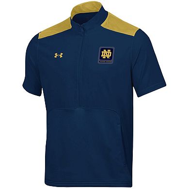 Men's Under Armour Navy Notre Dame Fighting Irish Motivate Half-Zip Jacket
