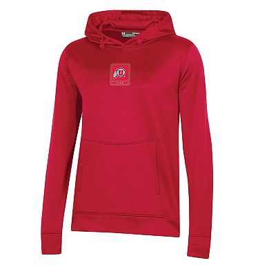 Women's Under Armour Red Utah Utes 2023 Sideline Performance Pullover Hoodie
