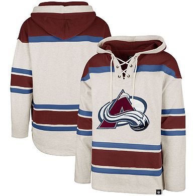Men's '47 Oatmeal Colorado Avalanche Rockaway Lacer Pullover Hoodie