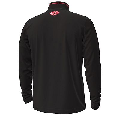 Men's Under Armour Black Texas Tech Red Raiders Throwback Cursive Quarter-Zip Pullover Top