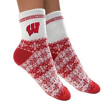 Women's ZooZatz Wisconsin Badgers Fuzzy Holiday Crew Socks