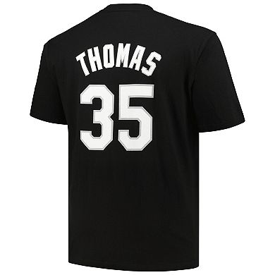 Men's Profile Frank Thomas Black Chicago White Sox Big & Tall Cooperstown Collection Player Name & Number T-Shirt