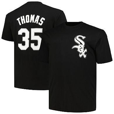 Men's Profile Frank Thomas Black Chicago White Sox Big & Tall Cooperstown Collection Player Name & Number T-Shirt