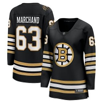 Women's Fanatics Branded Brad Marchand Black Boston Bruins 100th Anniversary Premier Breakaway Player Jersey