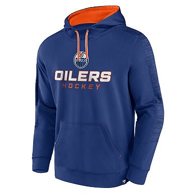 Men's Fanatics Branded Navy Edmonton Oilers Make the Play Pullover Hoodie