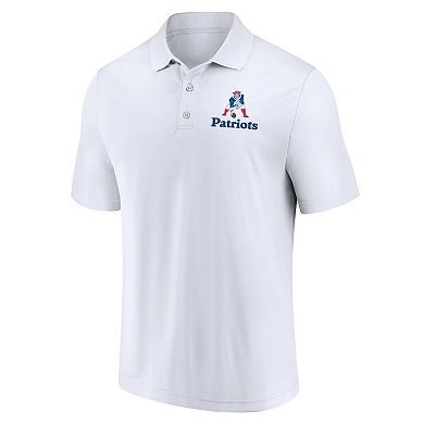 Men's Fanatics White/Royal New England Patriots Throwback Two-Pack Polo Set