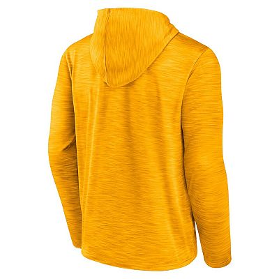Men s Fanatics Branded Heather Gold Nashville Predators Close Shave Pullover Hoodie