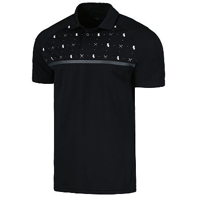 Men's Levelwear Black Chicago White Sox Sector Batter Up Raglan Polo