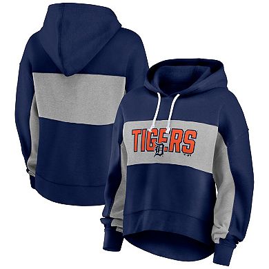 Women's Fanatics Branded Navy Detroit Tigers Filled Stat Sheet Pullover Hoodie