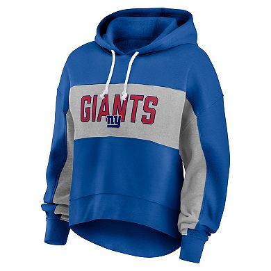 Women's Fanatics Branded  Royal New York Giants Filled Stat Sheet Pullover Hoodie