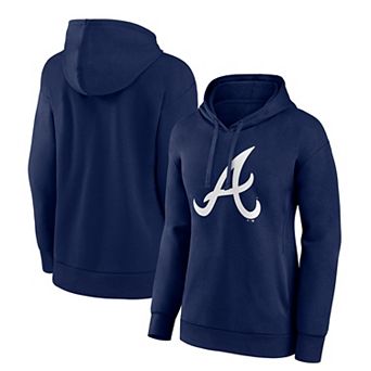 Women's Fanatics Branded Navy Atlanta Braves Logo Pullover Hoodie