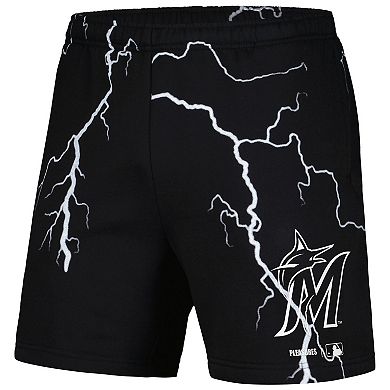 Men's PLEASURES Black Miami Marlins Lightning Shorts