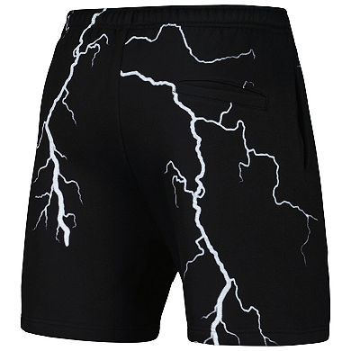 Men's PLEASURES  Black Miami Marlins Lightning Shorts