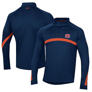 Men's Under Armour Navy Auburn Tigers Game Day Camo Raglan Quarter-Zip Top